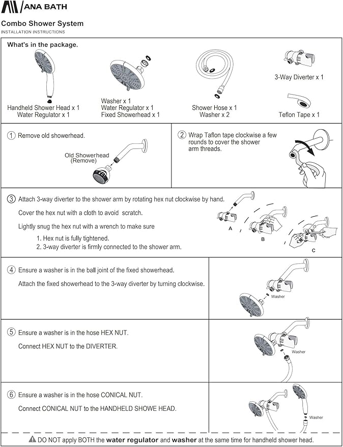 5-Inch Anti-Clog High Pressure LARGE Dual Shower Head with Handheld Spray - 5 Unique Spray Modes/BRASS CONNECTOR/5 Ft Stainless Steel Hose/Spot Resist Brushed Nickel