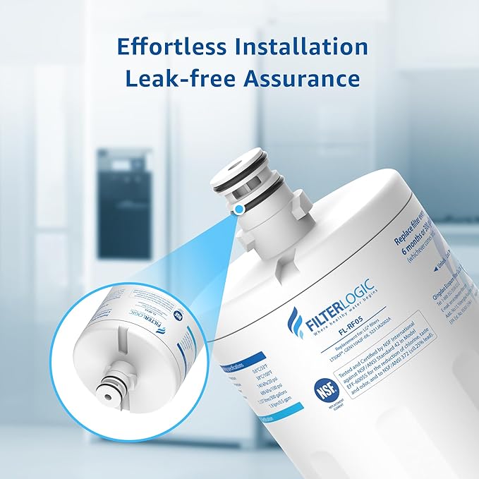 Filterlogic 5231JA2002A Refrigerator Water Filter, Replacement for LG® LT500P®, GEN11042FR-08, ADQ72910911, ADQ72910901, Kenmore 9890, 46-9890, LFX25974ST, LMX25964ST, LSC27925ST, 3 Pack