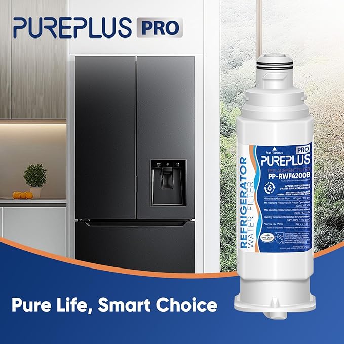 PUREPLUS DA97-17376B NSF 53&42 Certified Water Filter Replacement for Samsung HAF-QIN, HAF-QIN/EXP, DA97-08006C, RF23M8070SG, RF23M8070SR, RF23M8090SG, RF23M8090SR, RF23M8570SR Refrigerator, 3Pack