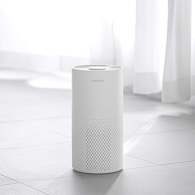 CUCKOO True HEPA Air Purifier Bundle with Extra Filter, Up to 456 sq. ft., 3-Stage Filter with H13 HEPA and Activated Carbon, Small Air Purifiers for Home Bedroom, White (CAC-I0510FW)