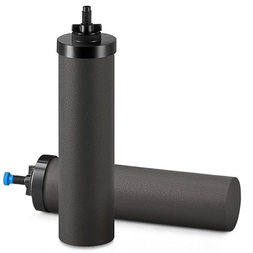 Gravity Fed Water Filter, 2 Activated Carbon Filters for Home, Travel, and Outdoor Use - NSF/ANSI 42 Certified Purification Elements Replacement