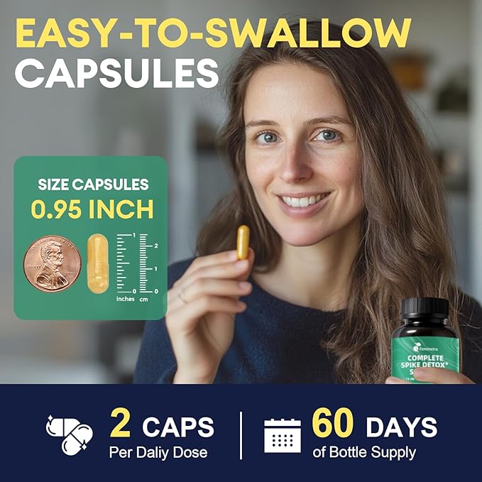 Spike Protein Detox Capsules, 8000 FU Nattokinase Supplement with Bromelain and Curcumin, 13-in-1 Full Spectrum Spike Support Supplement for Immune & Antioxidant Health, Non-GMO, 120 Capsules