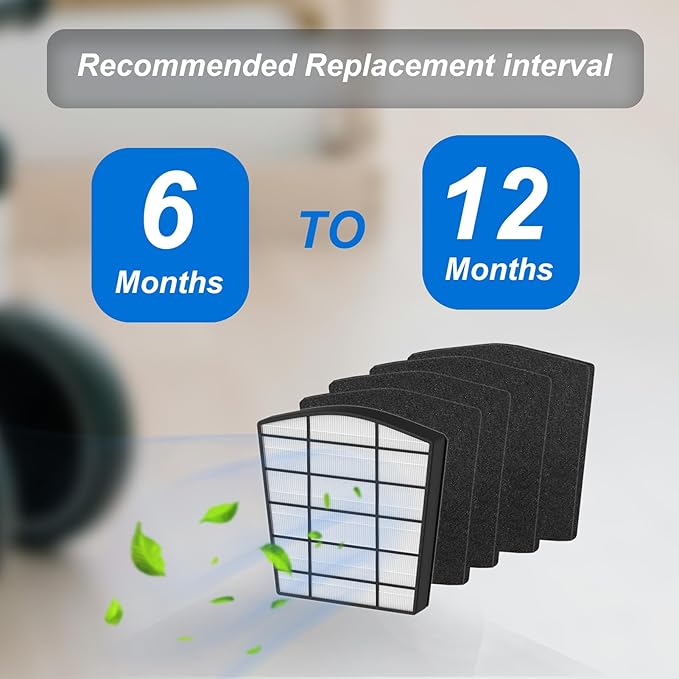 Replacement Filter LP-HF550P Compatible with Live-Pure Bali Series LP550TH LP550THP Air Cleaner Purifier Filtration, 1 Pack HEPA Filter + 4 Pack Carbon Filter