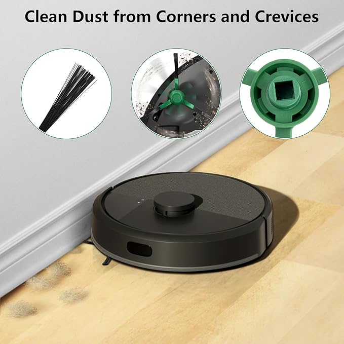 16PCS Replacement Kits for iRobot Roomba Plus 505 Combo & 405 Combo Vacuum Cleaner, Accessories Parts with 1 Main Brush, 3 HEPA Filter, 4 Side Brushes, 4 Dust Bag, 4 Mop Cloths