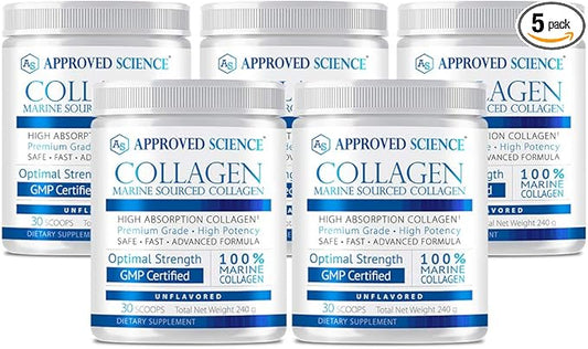 Approved Science Collagen Powder - Skin and Hair - 150 Scoops - Five Month Supply