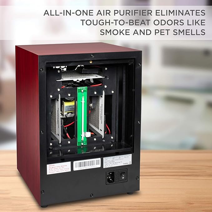 Ivation 5-in-1 HEPA Air Purifier & Ozone Generator W/Digital Display Timer and Remote, Ionizer & Deodorizer 3,700 Sq/Ft – HEPA, Carbon and Photocatalytic Filters, UV Light and Negative Ion Generator