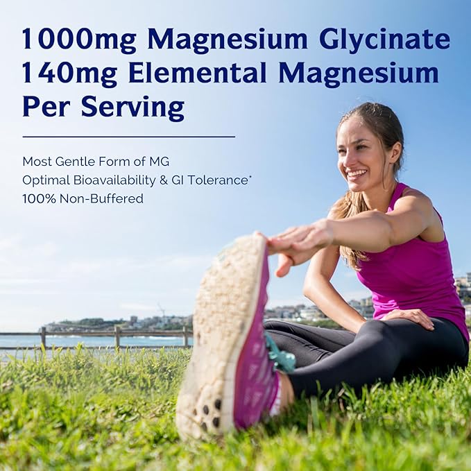 Innate Vitality Magnesium Glycinate 1000mg Per Serving | 140mg Elemental Magnesium Supplement - High Absorption, Non Buffered, Non-GMO & No Gluten - Nerve, Bone & Heart Health - 240 Caps
