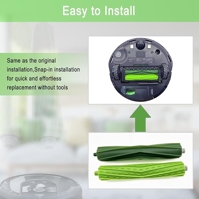 Replacement Parts for iRobot Roomba E5 E6 E7 i2 i3 i3+i4 i4+ i5 i5+ i6 i6+ i7 i7+ i8 i8+/Plus i1 E i j Series Robot Vacuum,2 sets of multi-surface roller brushes 8 filters 8 side brushes