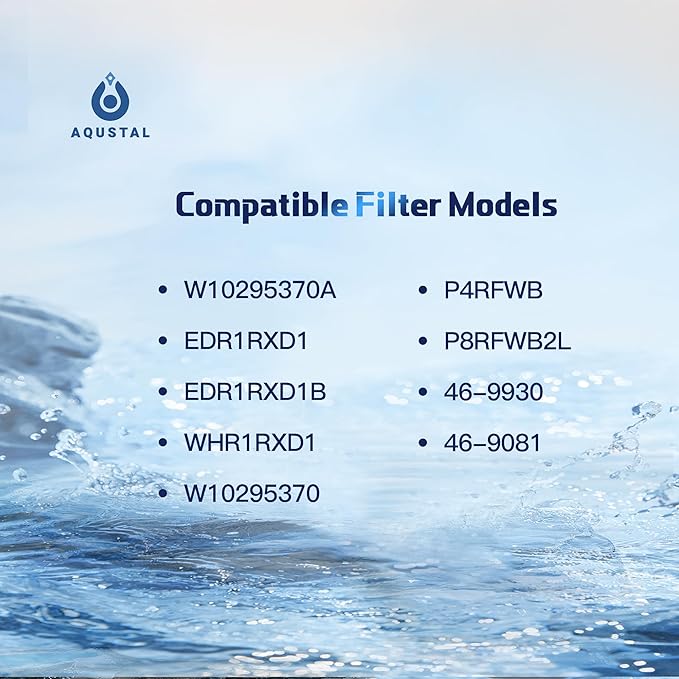 W10295370A, EDR1RXD1 Water Filter, W10295370A Water Filter Replacement, Compatible With Everydrop Filter 1,EDR1RXD1,WHR1RXD1,P4RFWB, Replacement for Kenmore 9930,9081, 3 Pack