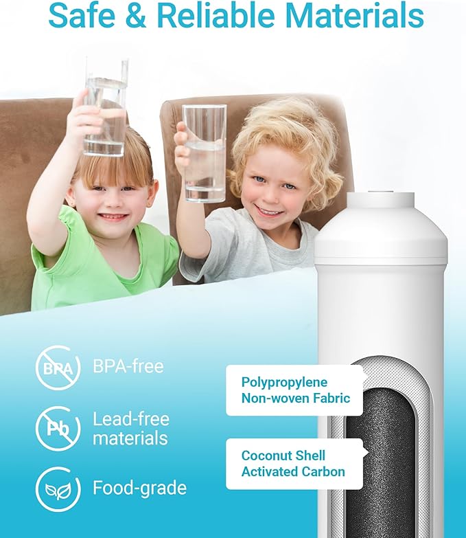 AQUA CREST GXRTDR Inline Water Filter, Replacement for GE® GXRTDR, Samsung DA29-10105J, Culligan IC-100A， Whirlpool WHKF-IMTO, Reduces Chlorine, Fluoride