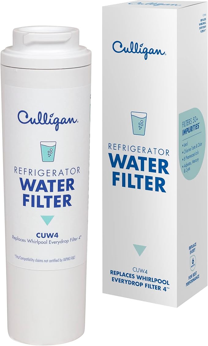 Culligan CUW4 Refrigerator Water Filter | Replacement for Whirlpool Water Filter 4 (EDR4RXD1) | Replace Every 6 Months | Pack of 1