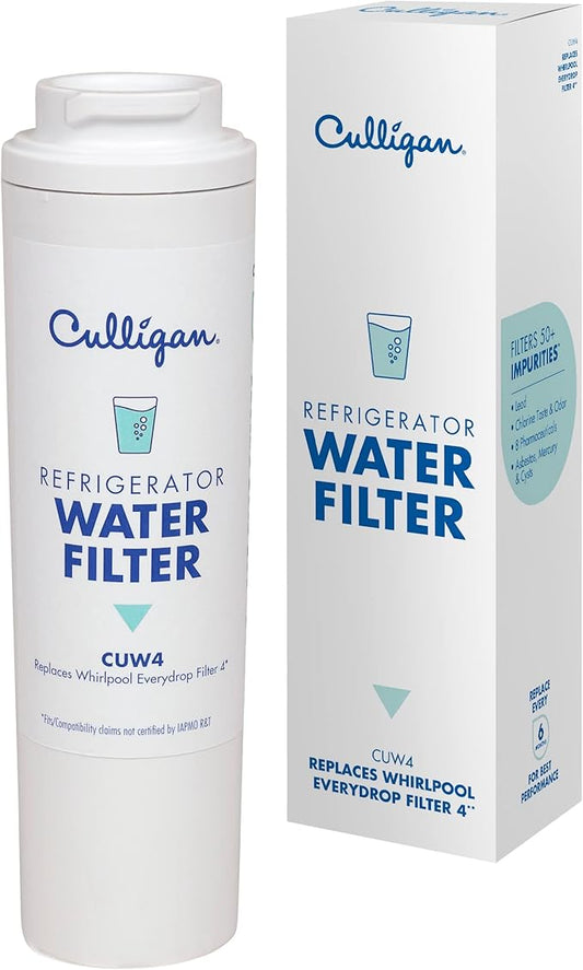 Culligan CUW4 Refrigerator Water Filter | Replacement for Whirlpool Water Filter 4 (EDR4RXD1) | Replace Every 6 Months | Pack of 1