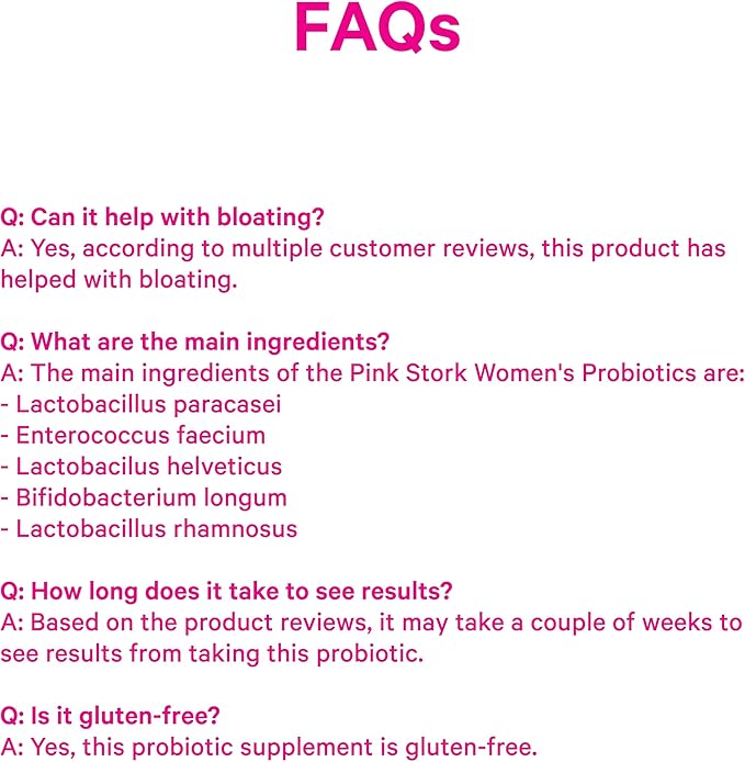 Pink Stork Women’s Probiotic Capsules – 50 Billion CFU Probiotics and Prebiotics – Supports Vaginal Flora, pH Balance, Gut Health, Mood + Digestive Wellness – Dairy-Free, Vegan, Non-GMO – 30 Count