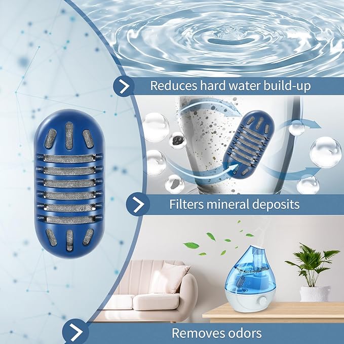 [Enhance] 20-Pack Demineralization Cartridge for Humidifier Compatible with HoMedics Total-Comfort Ultrasonic Humidifier Demineralizer Tablets Filter Replacement for Water Decalcification, Remove Odor