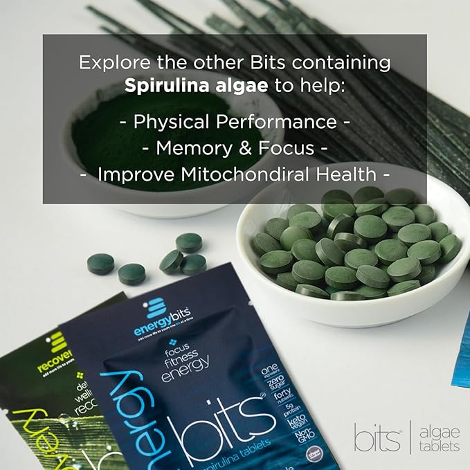 RECOVERYbits Organic Chlorella Algae Tablets, Superfood, Pure Green Algae, High Protein and Fiber, Chlorophyll, Cracked Cell Wall Non-Irradiated, for Immune Boosting and Detox, Non-GMO, 60 Tablets