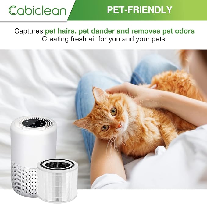 Cabiclean 2 Pack Core 200S Replacement Filter, Compatible with LEVOIT Core 200S Smart WiFi Air Purifier, 3 Stages H13 HEPA Filter, Compare Part# Core 200S-RF, Core 200S-P