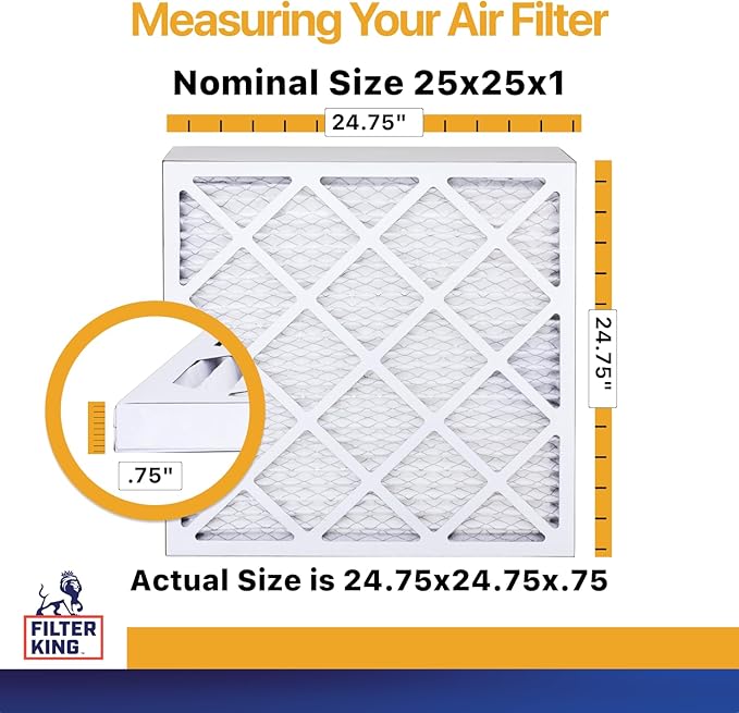 Best 25x25x1 Air Filters | 12 Pack | MERV 13 HVAC Pleated AC Furnace Filters, Protection Against Mold and Pollen, Allergen Reduction, Increases Air Quality | Actual Size (24.8x24.8x1)