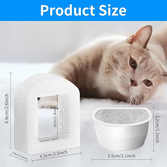 24Packs Pet Water Fountain Filters,12pcs Replacement Carbon Filter for PetSafe Drinkwell Fountains &12pcs Replacement Foam Filters for Pet Safe Pump