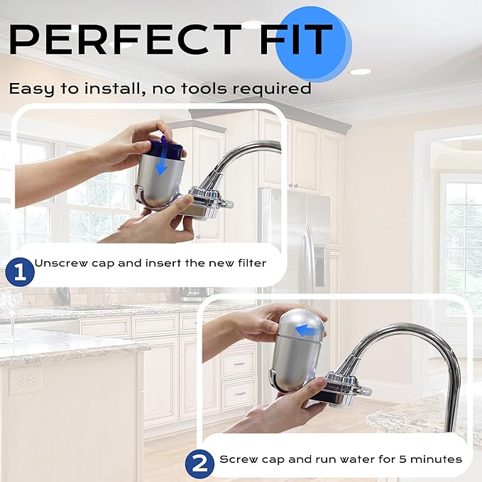 Faucet Water Filter Replacement for Pur® Water Filter Faucet, Compatible with Pur® RF9999® FM-2500V FM-3700 PFM350V PUR-0A1 PFM400H PFM450S PFM150W FM2500V FM-3700, 3 Pack
