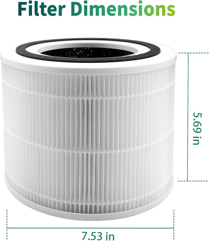 240 True HEPA 14 Air Purifier Filter Replacement, Compatible with PuroAir 240 Air Cleaner Purifier, 3-in-1 High-Efficiency Activated Carbon, 4 Packs