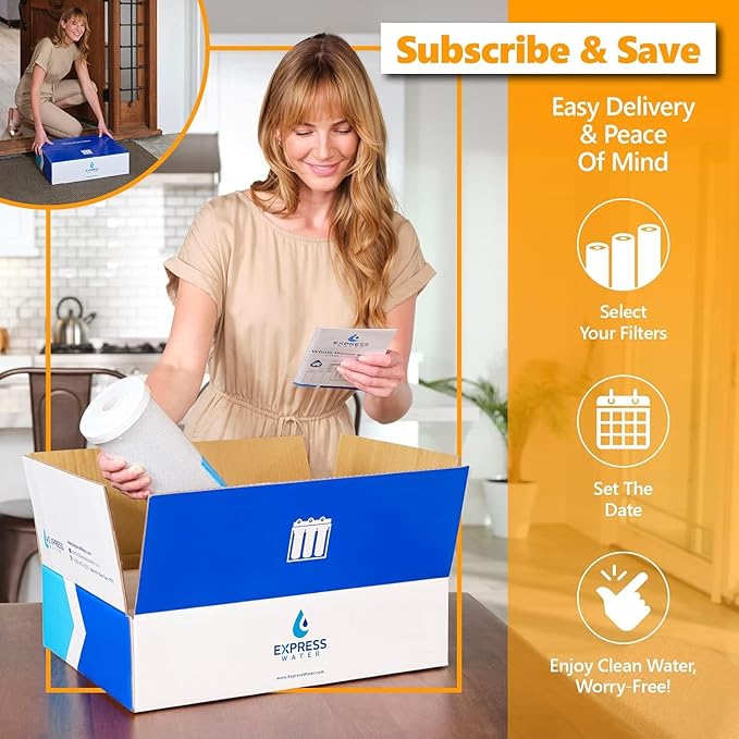 EXPRESS WATER FLTWH2045CGS1 Whole House Replacement Water Filter Set, 3 Count (Pack of 1), White