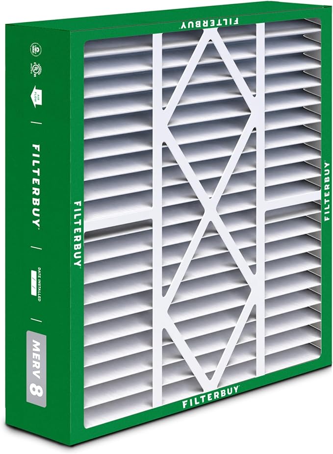 Filterbuy 20x25x5 Air Filter MERV 8 (MPR 700) Dust Defense (4-Pack), Pleated HVAC AC Furnace Filters for Amana, Coleman, Goodman, Maytag, York, and More (Actual Size: 20.19 x 25.31 x 5.25)