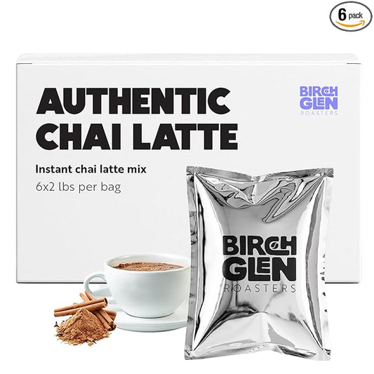 Birch Glen Roasters Authentic Chai Latte Mix – 6-Pack Case (2 lbs per Bag)