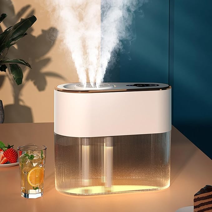 2.2L Water Tank Quiet Cool Mist Humidifier 4.5W USB Rechargeable Humidifier Night Light Aromatherapy, for Car Home Room Office