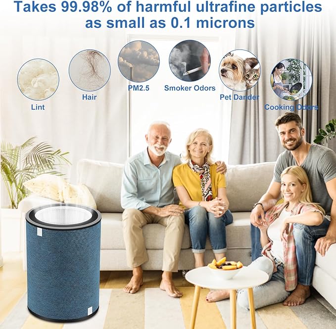 HP301 HP302 Replacement Filter 2Pack Compatible with Shark HP300 Series &HC502 Air Purifier MAX,HP200 Series HP202 HP201 &HP232 Filter Cleans Up to 99.98% Particles #HE2FKBAS,HE2FKBASMB