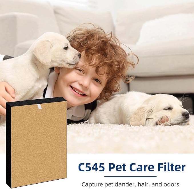 APPLIANCEMATES Upgraded C545 Replacement Filter S Pet for Winix C545 Air Purifier, Replace 1712-0096-00 2522-0058-002 (Yellow)