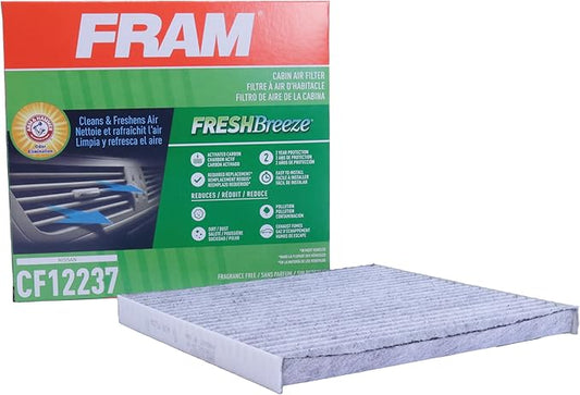 FRAM Fresh Breeze Cabin Air Filter Replacement for Car Passenger Compartment w/Arm and Hammer Baking Soda, Easy Install, CF12237 for Select Nissan Vehicles