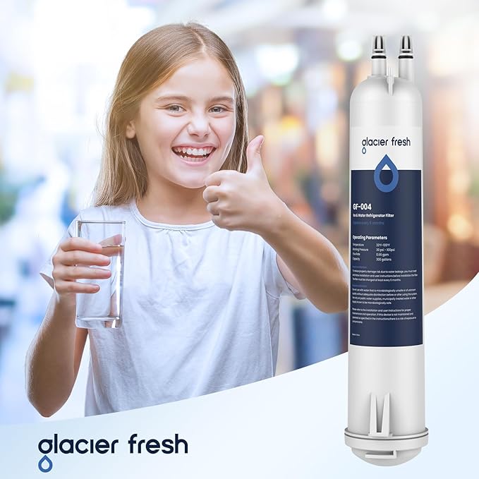 GLACIER FRESH Compatible with 4396841 Refrigerator Water Filter, EDR3RXD1, KAD3RXD1, WHR3RXD1, 4396841, 4396710, Filter 3, 46-9083,46-9030 Refrigerator Water Filter & w10311524 Air Filter, 2+3 Packs