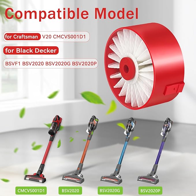 Replacement HEPA Filters for Craftsman V20 Vacuum CMCVS001D1 (2 Pack) | Compatible with Black & Decker BSVF1, BSV2020, BSV2020G, BSV2020P