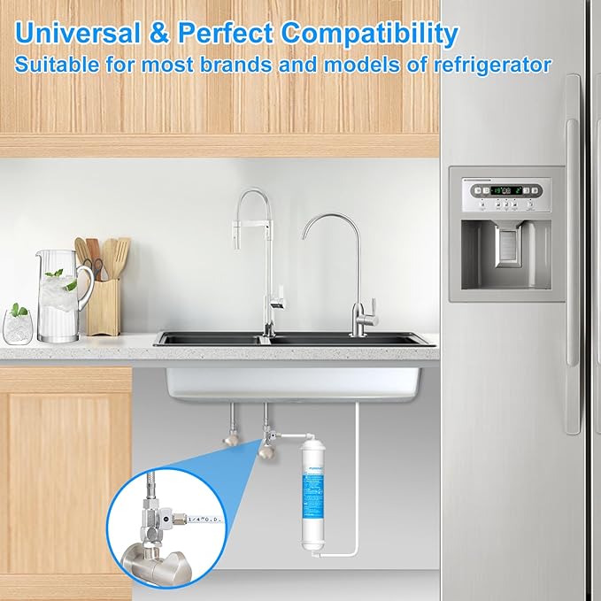 Under Sink Water Filter - Water Filter with Faucet for Home Bar and Bathroom,Highly Effective Reduces Chlorine,Bad Taste&Odor,Good Choice for a Countertop Ice Maker,Coffee Maker and Skin Care