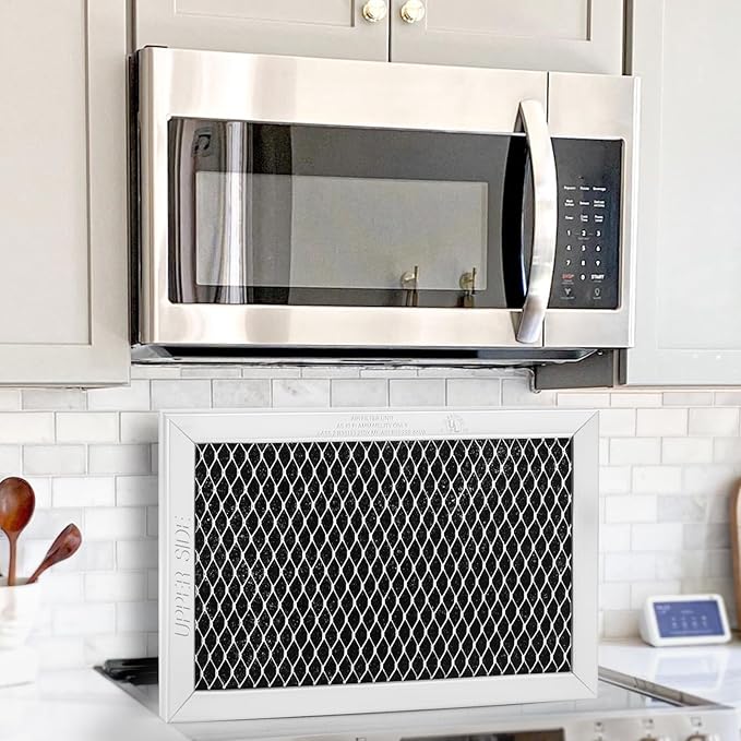 2Pcs Microwave Charcoal Filter Replacement for GE JX81C WB02X10776, Microwave Filter Replacement 7.68" x 4.85" Air Carbon Filter