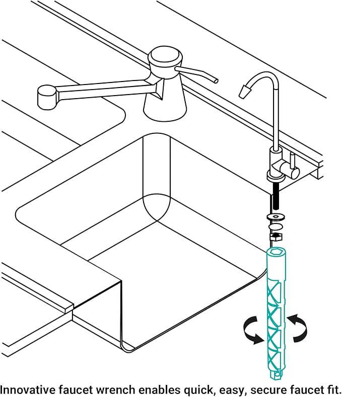 Non-airgap RO Faucet Reverse Osmosis Drinking Water Filtration System Water Dispenser Spout (Satin Nickel). Vase Style with Faucet Wrench RO-FW148. NSF Certified.