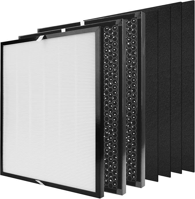 3000 Replacement Filters - 7 Pack, Compatible with 3000 Air Purifi-ers, 1 Air Filter, 2 Activated Carbon Filter Replacement, 4 Extra Carbn Pre-Filters