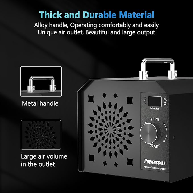 Ozone Generator 90,000mg/h O3 Intelligent Control Ozone Odor Eliminator Commercial Ozone Machine Odor Removal, For Home, Car, Pet Room - High Capacity Ionizer Ozone Air Purifier, Black