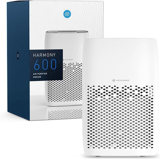 HATHASPACE HSE600 True HEPA Air Purifier for Home, Removes 99.9% of Dust, Smoke, Pet Dander, Odors, VOCs, Covers Up to 600 Sq. Ft, Quiet Air Cleaner with Smart Sensor for Bedroom & Large Rooms