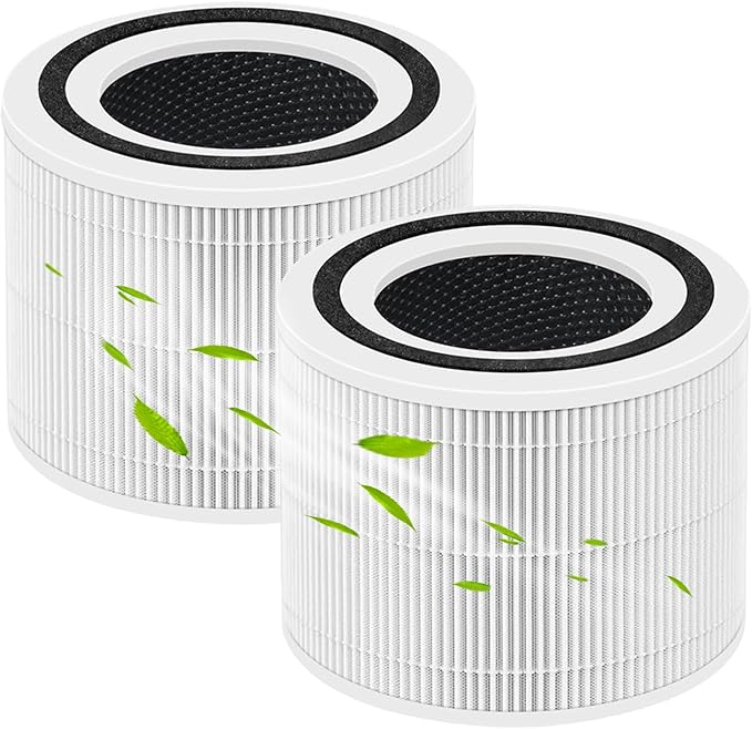 Core 300 Replacement Filter for LEVOIT Core 300/300S/300-P/Core P350 Air Purifiers, 3-in-1 H13 True HEPA Filter with Activated Carbon, Replace Core 300-RF, 2 Pack (White)