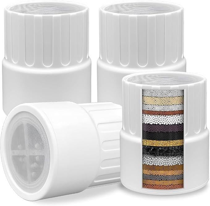 Water Filter for Shower Head,Compatible with JOLIE Filtered Shower head, High Output Revitalization Filter, Replacement Cartridge. (4pcs)