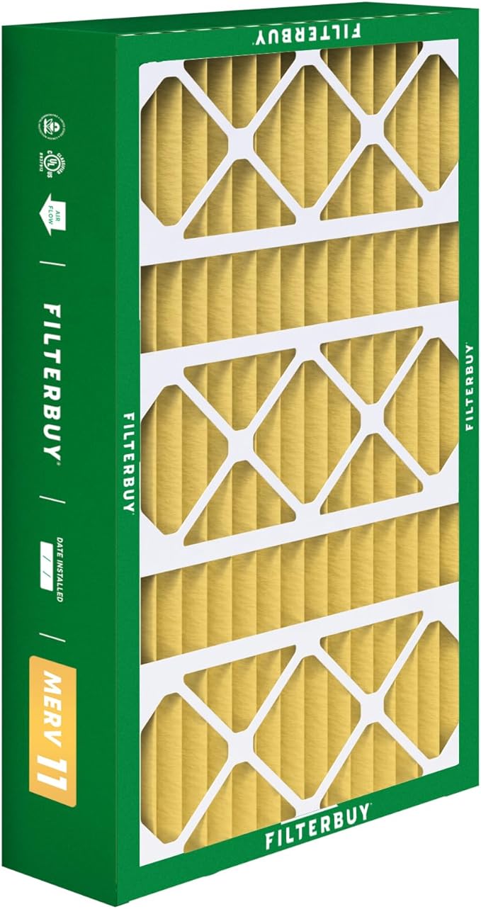 Filterbuy 15.75x27.63x3.50 Air Filter MERV 11 (MPR 1200) Allergen Defense Replacement (3-Pack), Pleated HVAC AC Furnace Filters for Aprilaire Space-Gard 104/2140 (Actual Size: 15.69 x 27.56 x 3.50)
