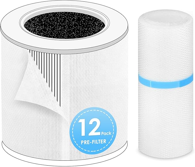 [12-Pack] Pre-Filter Compatible with LEVOIT Core Mini Air Purifier Filter Replacement Mini-P, Fit Part# Core Mini-RF