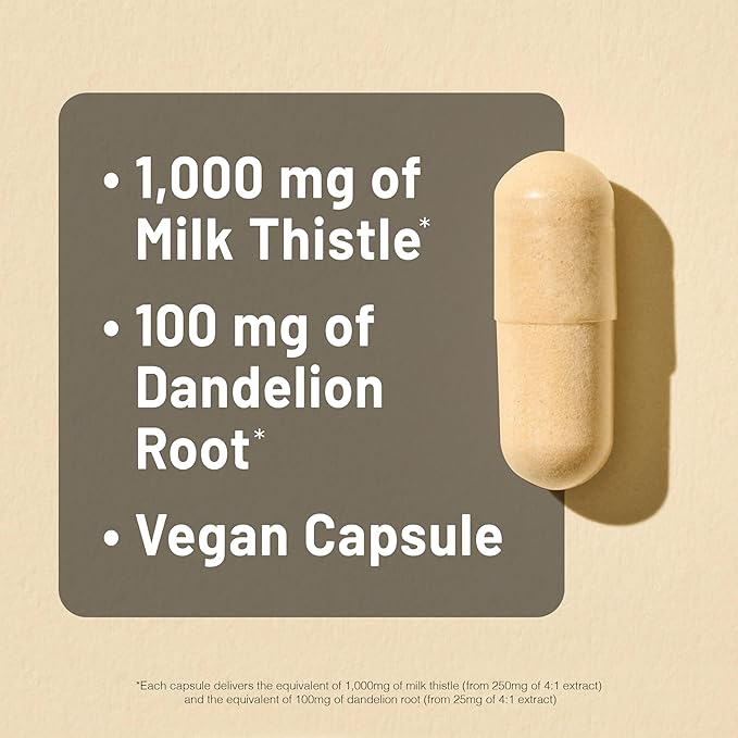 NatureWise Milk Thistle with Dandelion Root - Silymarin - Antioxidant Liver & Kidney Health Support Supplement - Vegan, Non-GMO, Gluten Free - 180 Count[180-Day Supply]