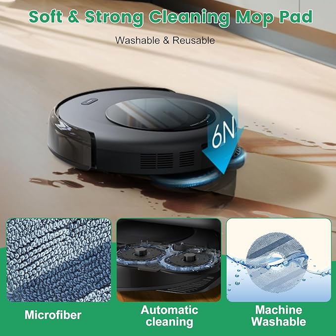 34 Pack for eufy Vacuum Omni C20 Accessories Kit，2 Mainbrush 6 Filter 6 Dust Bag 6 mop pads 6 Sidebrush 1Cleaning Brush 1Screwdriver,6 Sachet