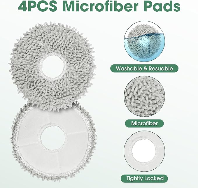 21PCS Accessory Kit for Roborock Q Revo Robot Vacuum Cleaner Replacement Part【Not for Qrevo S/Pro/Plus/MaxV】2 Main Brush, 4 Filter, 4 Mop Pad, 4 Side Brushes, 4 Dust Bag, 3 Cleaning Tool