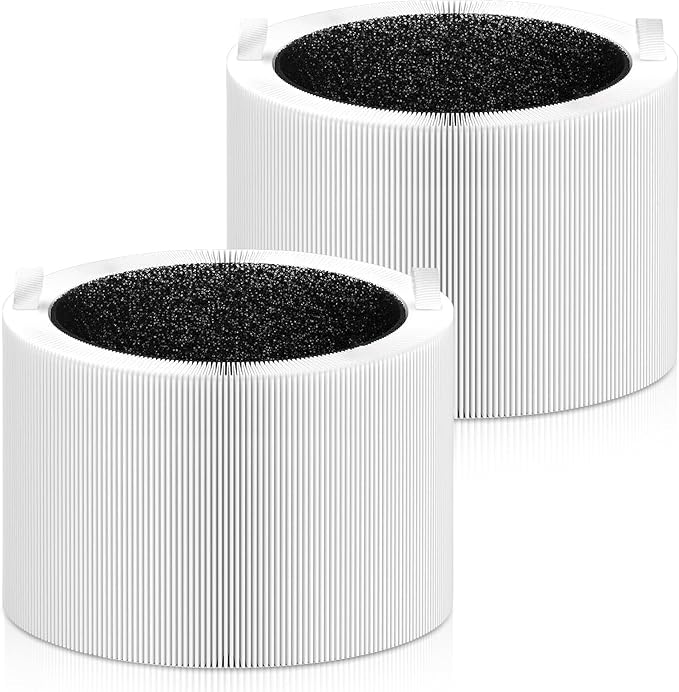 211i Max Air Filter Replacement Compatible with Blue Pure 211i Max, 3-in-1 H13 Replacement Filter, Pre-Filter Activated Carbon for Blue Air Purifier F2MAX, 2 PC, White