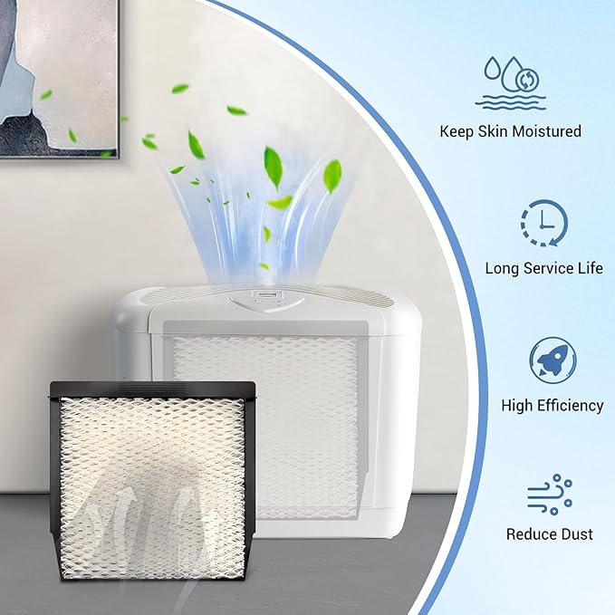 1040 Wick Humidifier Filter Replacement for Essick Air AIRCARE Humidifier Filter B40 B40-C 3D6 100 5D6 700 7D6-100 E35000 CM330AWHT CM330DWHT, Humidifier Filters Fit Moist Air MA0300 (2 pcs, white)