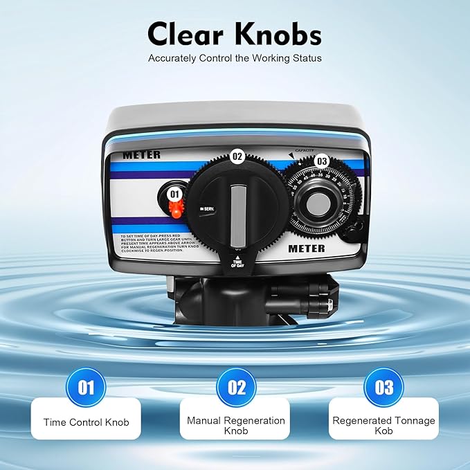 5600SM Flow Type Water Softener Control Valve, Water Softener Head 5600 Timer Control Valve, Flow Type Softening Water Control Valve Whole House Water Treatment System (5600SM Flow Type)