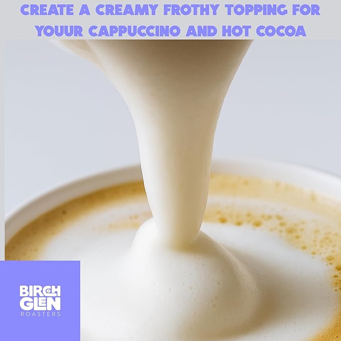 Birch Glen Roasters Soluble Milk Froth Mix Bulk Case – 6 Bags of 2lb Each – Smooth Milk Powder for Creamy Cappuccino Topping, Coffee, Lattes, and Hot Beverages